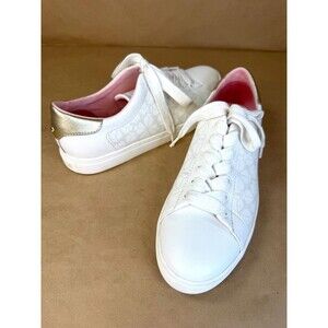 Kate Spade New York Women's Audrey White Leather Perforated Flower Sneaker Sz 11